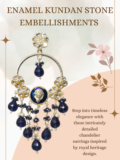 Meira Jewellery Gold Plated Traditional Kundan Drop Earrings for Women, Statement Chandbali Style Earrings with Stone Work and Beaded Dangling Drops, Festive Wedding Party Long Dangler Earrings-28