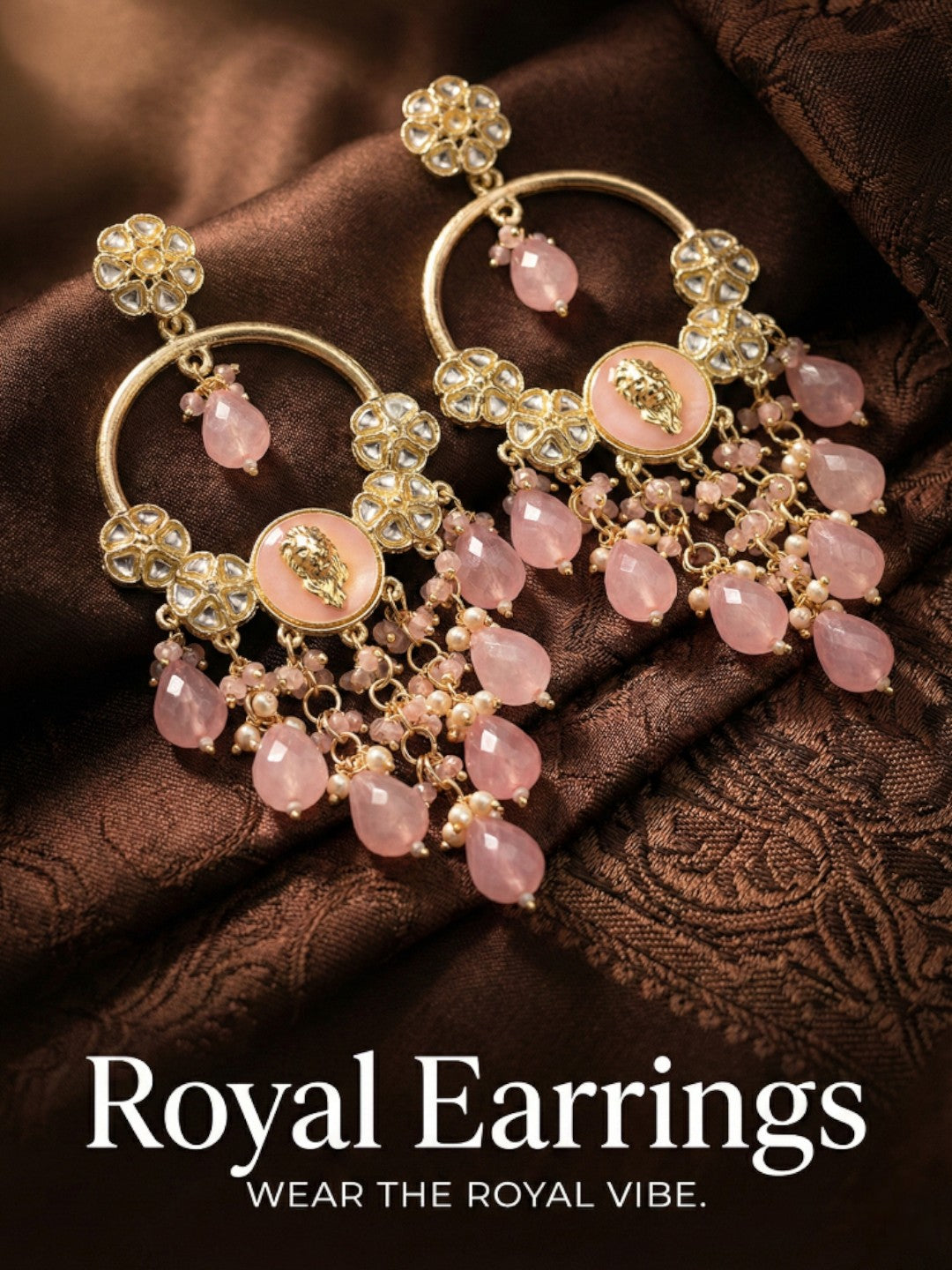 Meira Jewellery Gold Plated Traditional Kundan Drop Earrings for Women, Statement Chandbali Style Earrings with Stone Work and Beaded Dangling Drops, Festive Wedding Party Long Dangler Earrings-29