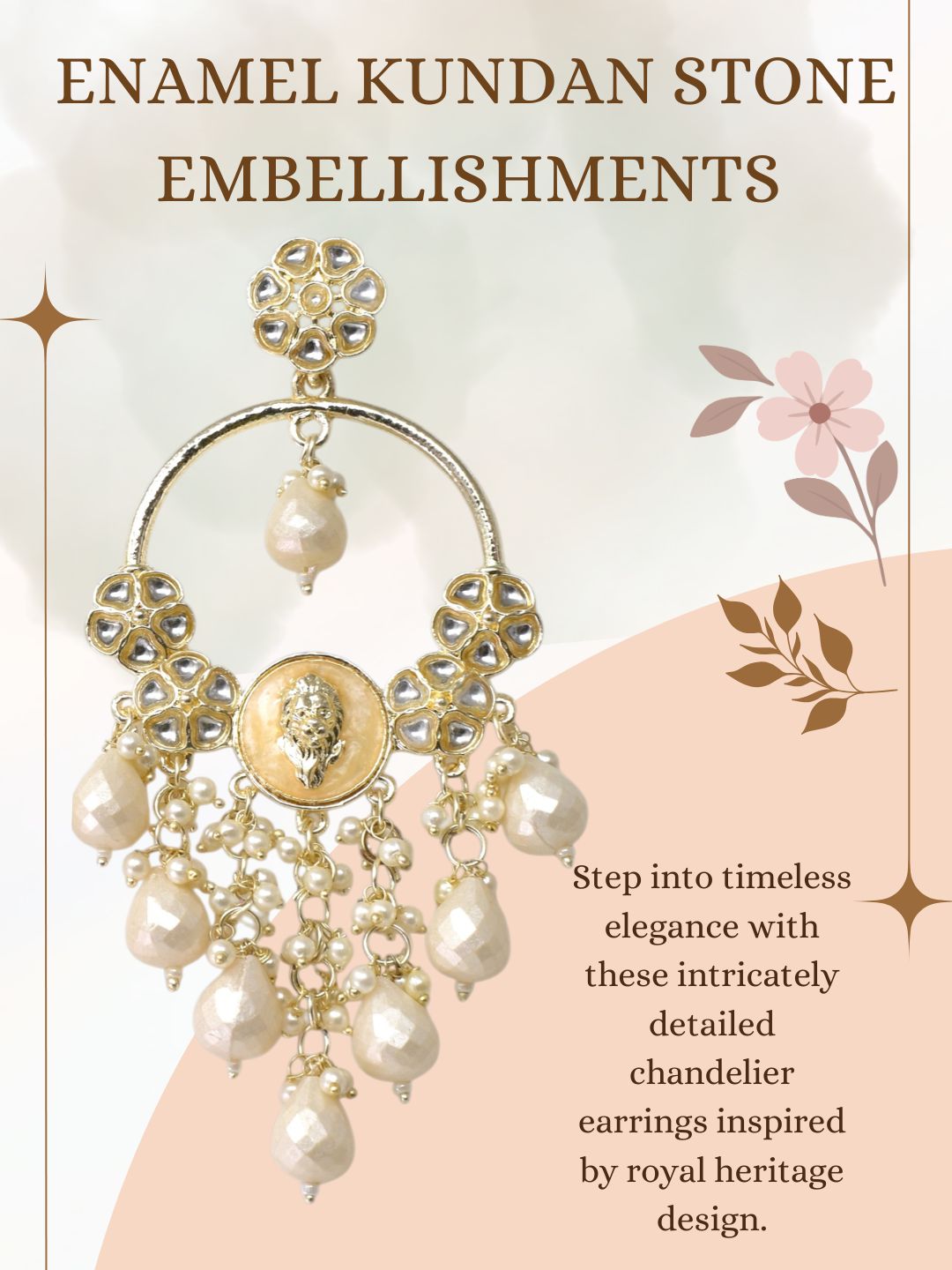 Meira Jewellery Gold Plated Traditional Kundan Drop Earrings for Women, Statement Chandbali Style Earrings with Stone Work and Beaded Dangling Drops, Festive Wedding Party Long Dangler Earrings-30