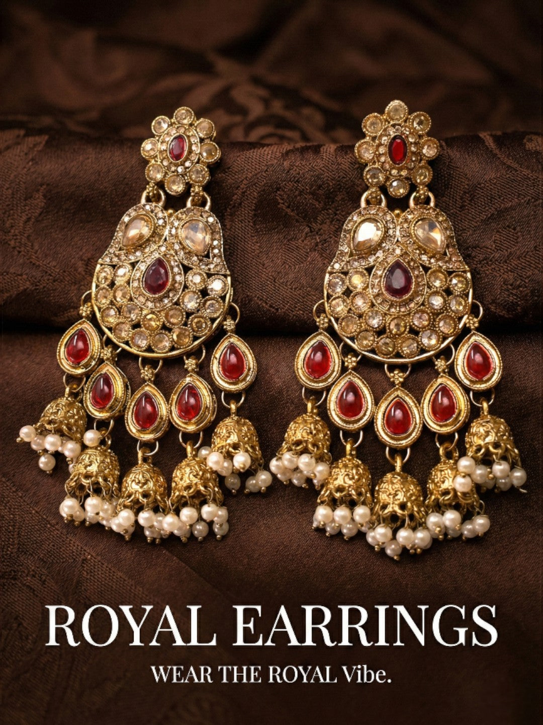 Meira Jewellery Gold Plated Traditional Kundan Drop Earrings for Women, Statement Chandbali Style Earrings with Stone Work and Beaded Dangling Drops, Festive Wedding Party Long Dangler Earrings-34