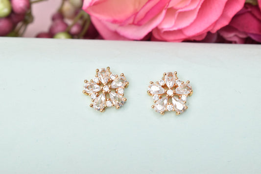 Rosegold,Stylish Latest Partywear,Dailywear,Delicate Officewear,Small stud,Antique earrings,Trend earrings for girls