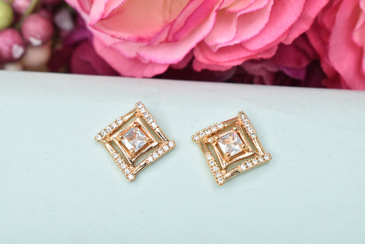 Rosegold,Stylish Latest Partywear,Dailywear,Delicate Officewear,Small stud,Antique earrings,Trend earrings for girls