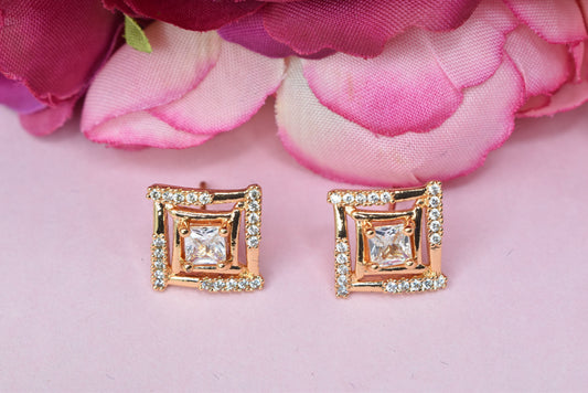 Rosegold,Stylish Latest Partywear,Dailywear,Delicate Officewear,Small stud,Antique earrings,Trend earrings for girls