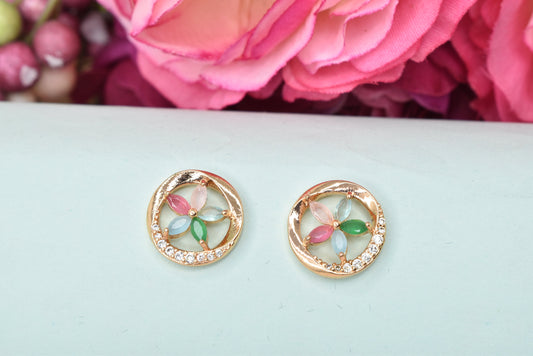 Rosegold,Stylish Latest Partywear,Dailywear,Delicate Officewear,Small stud,Antique earrings,Trend earrings for girls