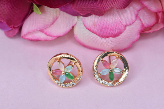 Rosegold,Stylish Latest Partywear,Dailywear,Delicate Officewear,Small stud,Antique earrings,Trend earrings for girls