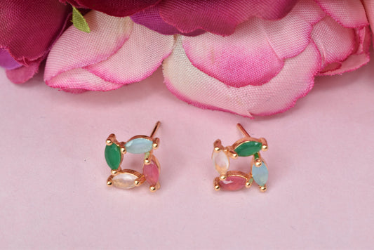 Rosegold,Stylish Latest Partywear,Dailywear,Delicate Officewear,Small stud,Antique earrings,Trend earrings for girls