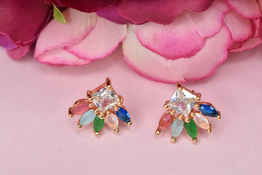 Rosegold,Stylish Latest Partywear,Dailywear,Delicate Officewear,Small stud,Antique earrings,Trend earrings for girls