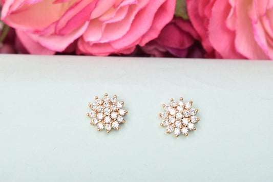 Rosegold,Stylish Latest Partywear,Dailywear,Delicate Officewear,Small stud,Antique earrings,Trend earrings for girls