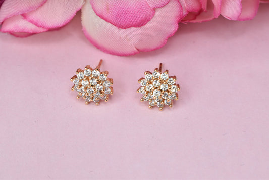 Rosegold,Stylish Latest Partywear,Dailywear,Delicate Officewear,Small stud,Antique earrings,Trend earrings for girls