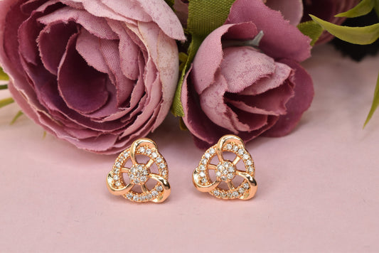 Rosegold,Stylish Latest Partywear,Dailywear,Delicate Officewear,Small stud,Antique earrings,Trend earrings for girls