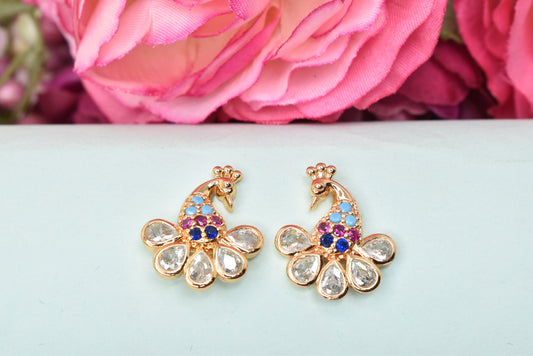 Rosegold,Stylish Latest Partywear,Dailywear,Delicate Officewear,Small stud,Antique earrings,Trend earrings for girls