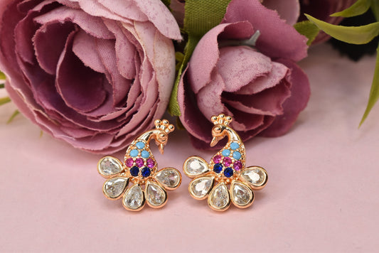 Rosegold,Stylish Latest Partywear,Dailywear,Delicate Officewear,Small stud,Antique earrings,Trend earrings for girls