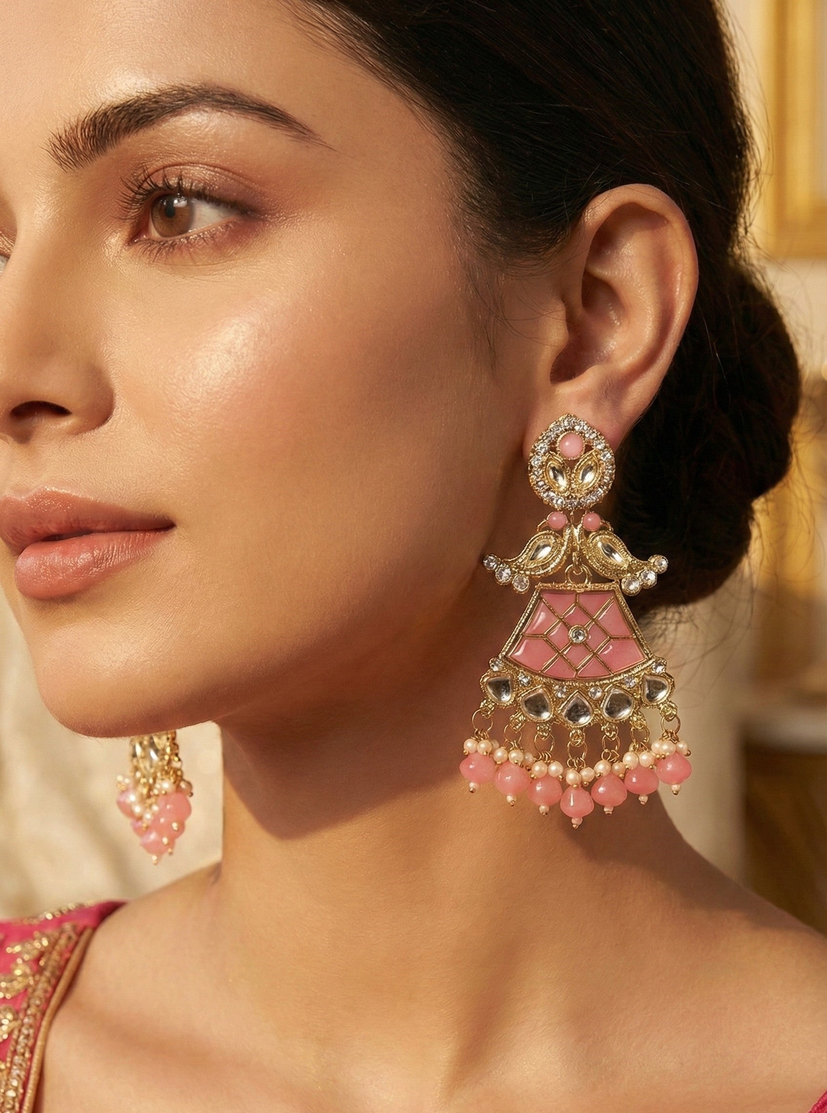 kundan jhumka,meenakari earrings,kahmiri earring,chandbali,chandelier earrings, dome jhumkas,pearl cluster jhumka, long earrings,heavy earrings,big earrings,designer earrings,latest design,new design