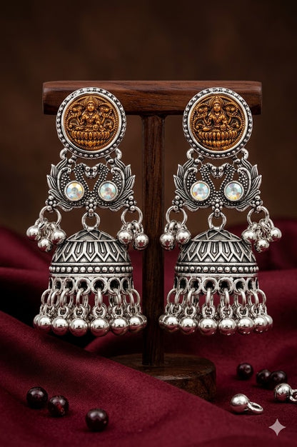 Women Ethnic Oxidised Traditional Statement Earrings for Women