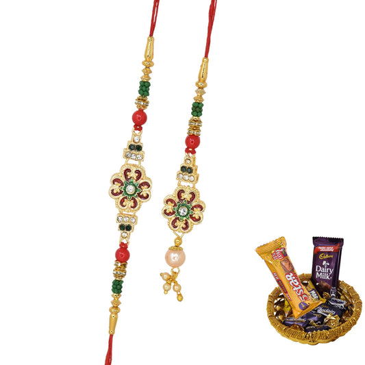 Rakhi,rakhi for brother, Rakhi for Bhaiya Bhabhi, Bhaiya Bhabhi Rakhi, Rakhi Set with Chocolate Gift Hamper