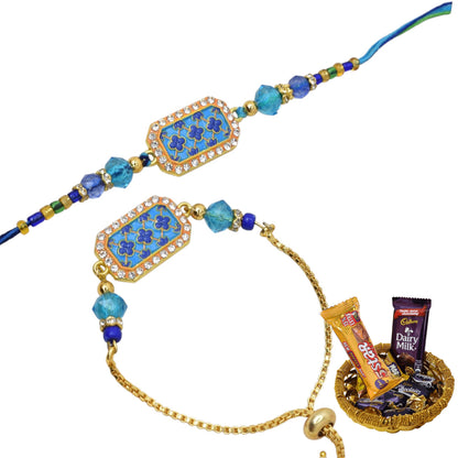 Rakhi,rakhi for brother, Rakhi for Bhaiya Bhabhi, Bhaiya Bhabhi Rakhi, Rakhi Set with Chocolate Gift Hamper