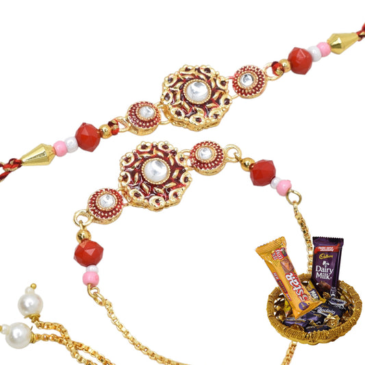Rakhi,rakhi for brother, Rakhi for Bhaiya Bhabhi, Bhaiya Bhabhi Rakhi, Rakhi Set with Chocolate Gift Hamper