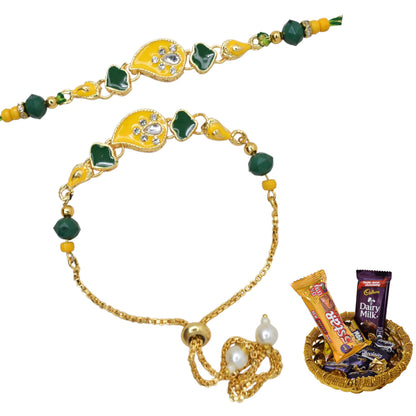 Rakhi,rakhi for brother, Rakhi for Bhaiya Bhabhi, Bhaiya Bhabhi Rakhi, Rakhi Set with Chocolate Gift Hamper