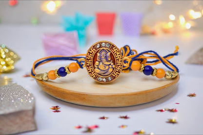 Divine Lord Ganesha With Swastik Rakhis  Set of 5 Rakhi   with Pack of Roli Chawal n Card |rakhi for brother|Bhaiya Rakhi | Kids rakhi |Rakhi for kids|Rakhi for Bhaiya