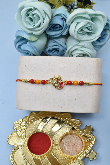 Divine OM with Lord Ganesha Rakhis Set of 5 Rakhi   with Pack of Roli Chawal n Card |rakhi for brother|Bhaiya Rakhi | Kids rakhi |Rakhi for kids|Rakhi for Bhaiya