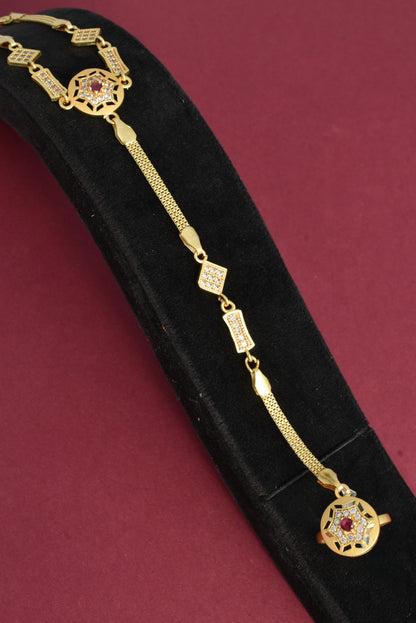 Traditional Pack of 1 Gold Plated AD Studded hathfool