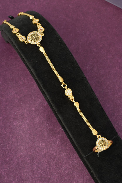 Traditional Pack of 1 Gold Plated AD Studded hathfool