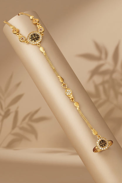 Traditional Pack of 1 Gold Plated AD Studded hathfool