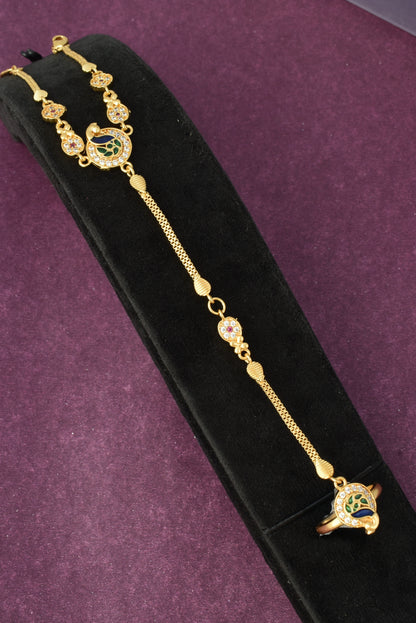 Traditional Pack of 1 Gold Plated AD Studded hathfool