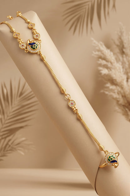 Traditional Pack of 1 Gold Plated AD Studded hathfool