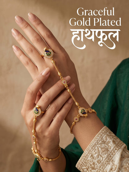 Traditional Pack of 2 Gold Plated AD Studded hathfool