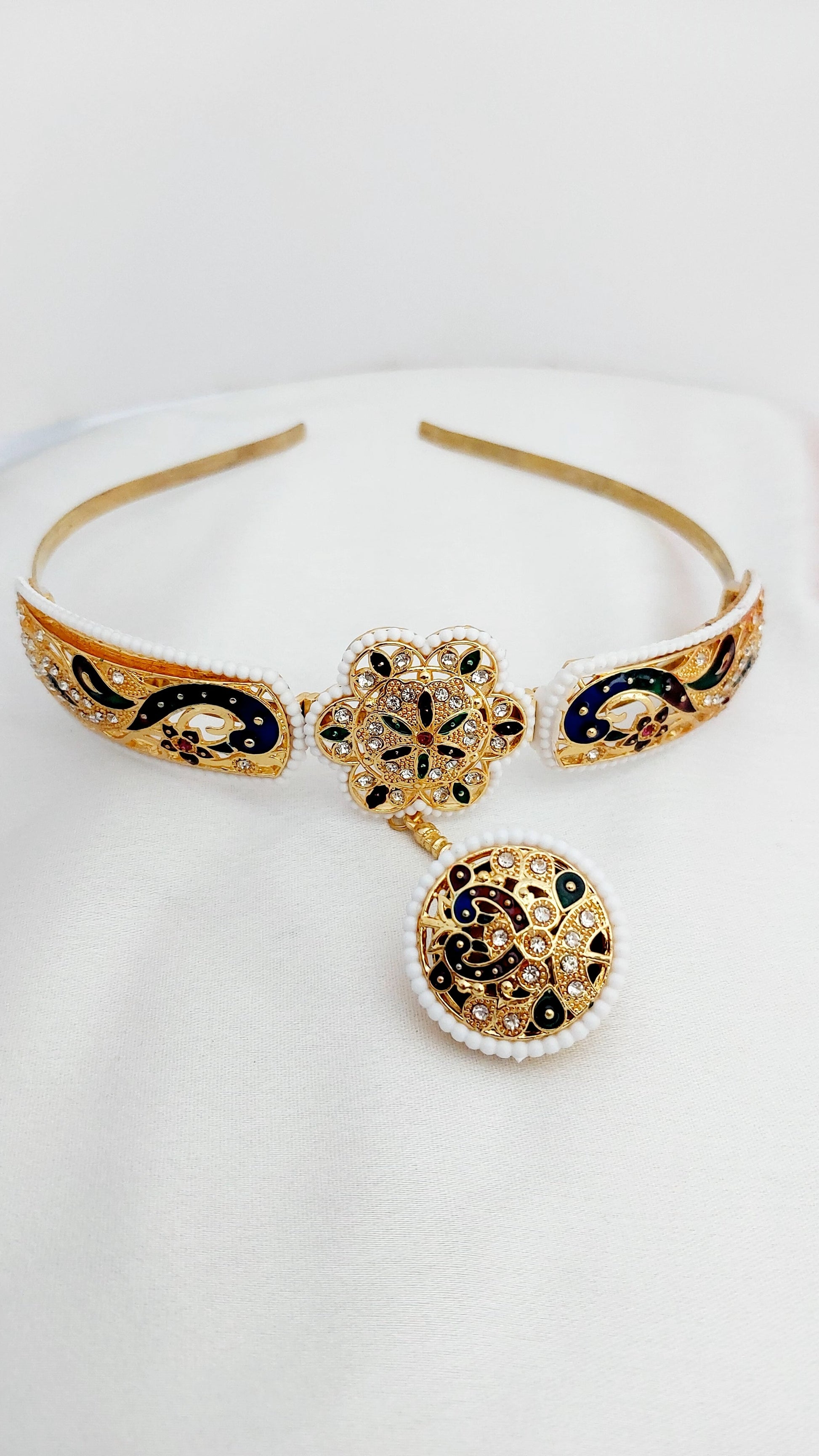 bor,borla Sispatti with borla,mathapatti, bor with mathapatti,hairbadd sispatti,rajasthani jewellery,rajputi jewellery,sispatti hairband