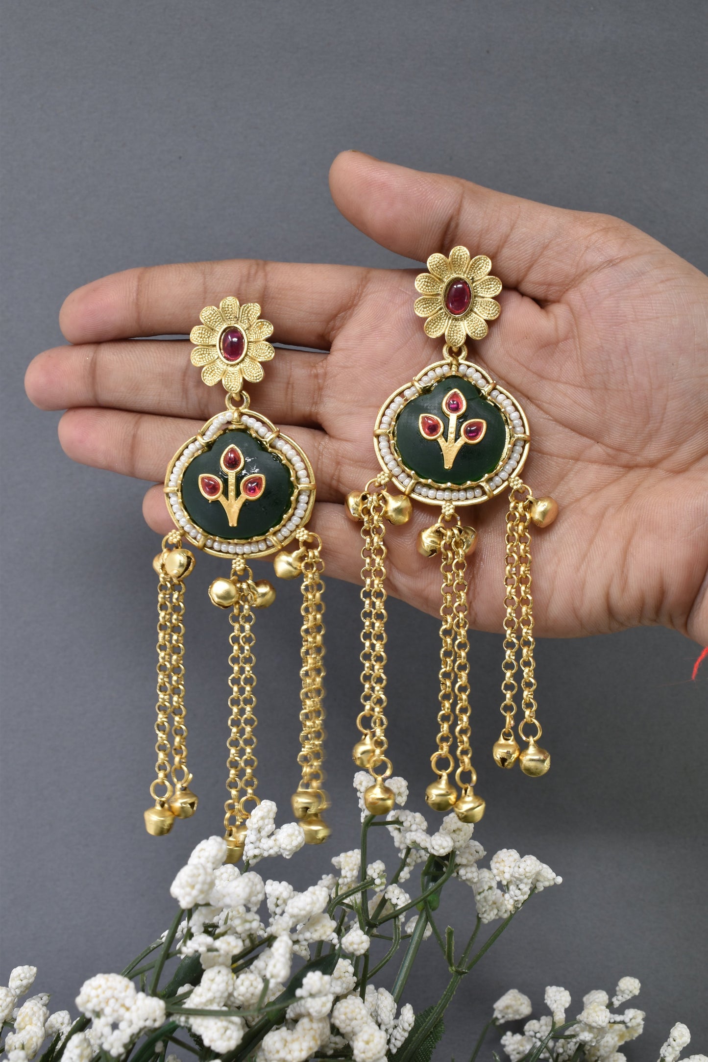 Kashmiri Long  Dangling earrings