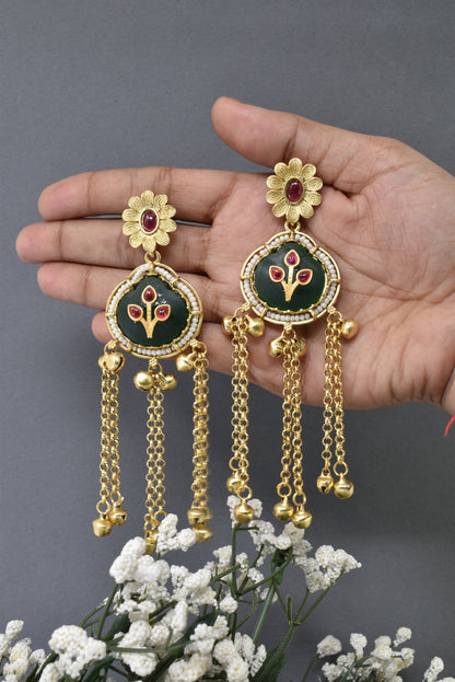 Kashmiri Long  Dangling earrings
