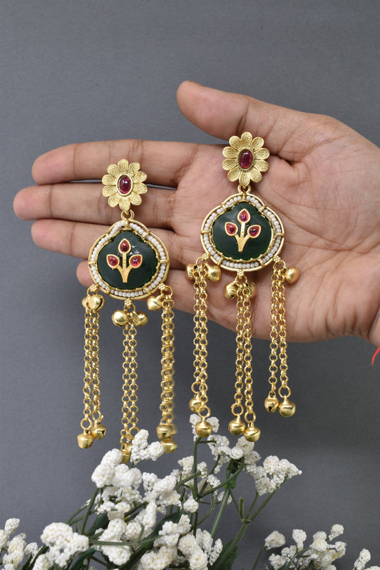 Kashmiri Long  Dangling earrings