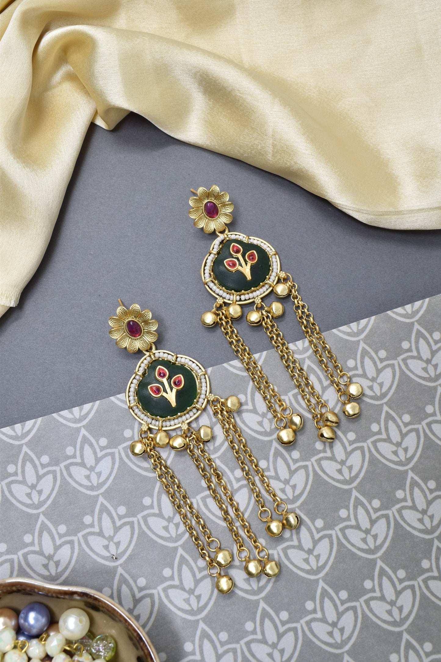 Kashmiri Long  Dangling earrings