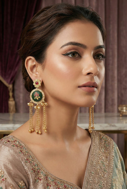 Kashmiri Long  Dangling earrings