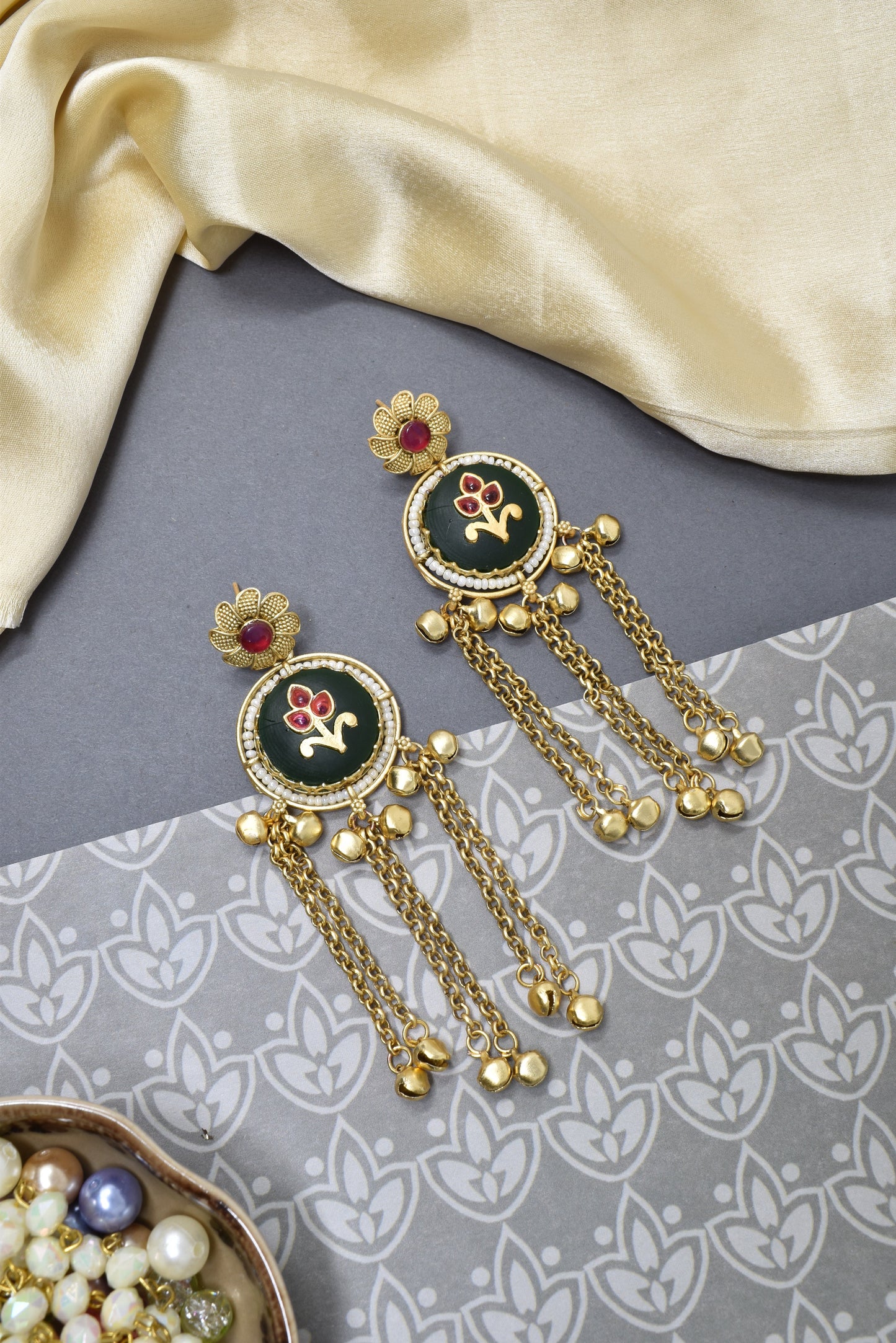 Kashmiri Long  Dangling earrings
