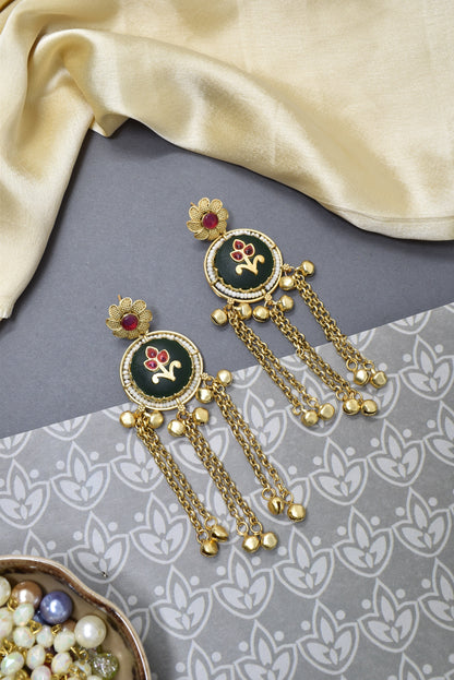 Kashmiri Long  Dangling earrings