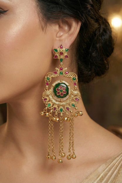 Kashmiri Long  Dangling earrings