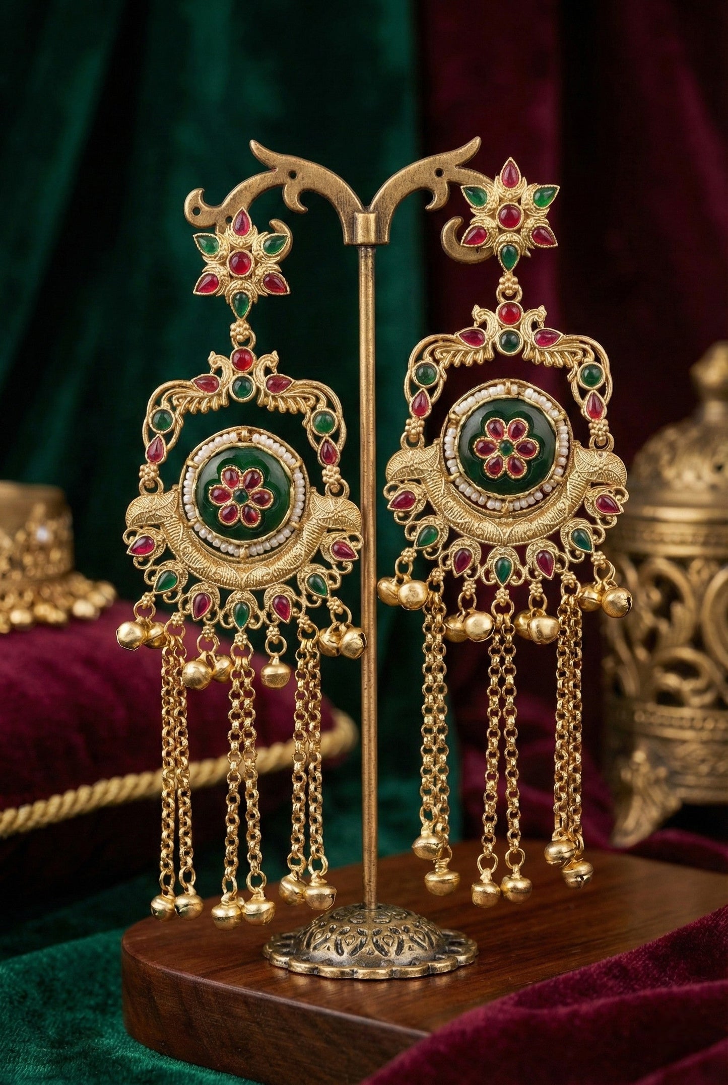 Kashmiri Long  Dangling earrings