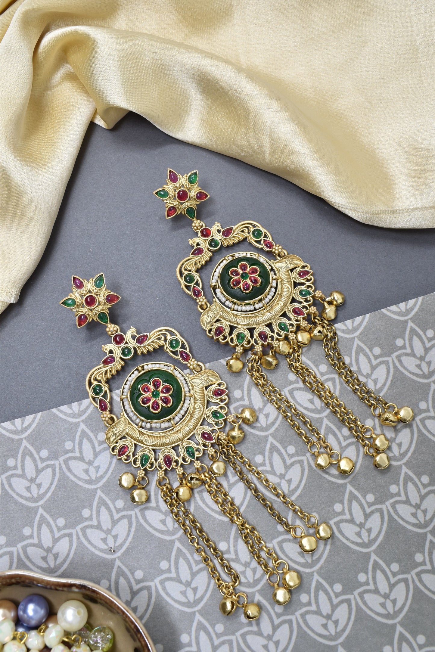 Kashmiri Long  Dangling earrings