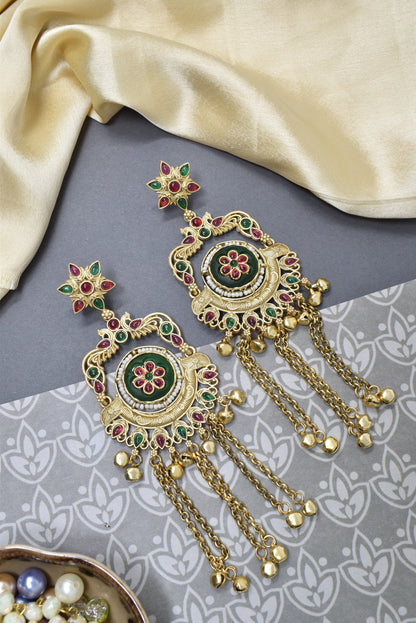 Kashmiri Long  Dangling earrings