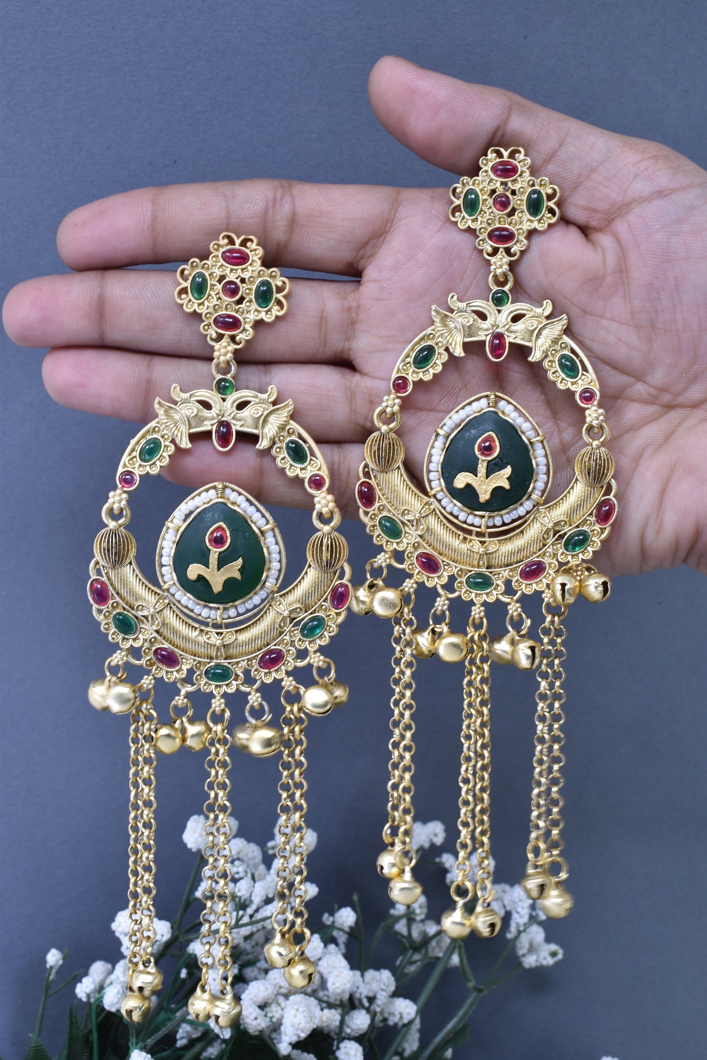 Kashmiri Long  Dangling earrings