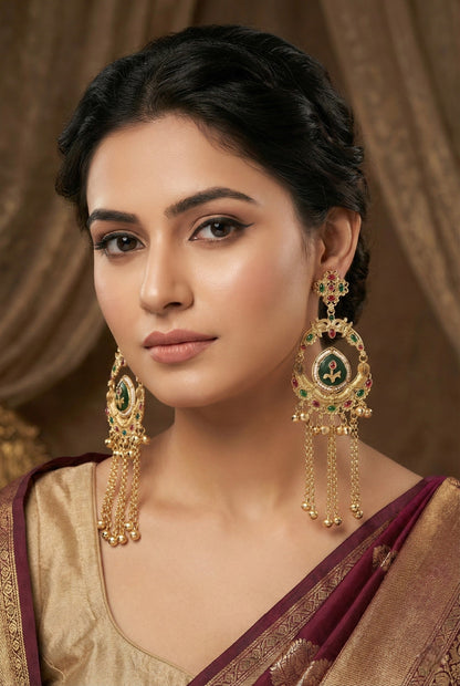 Kashmiri Long  Dangling earrings