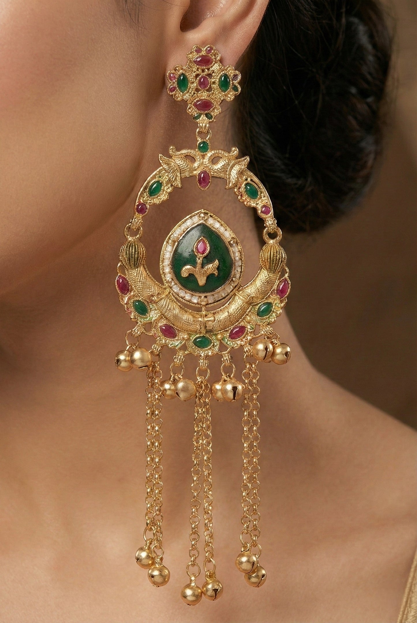 Kashmiri Long  Dangling earrings