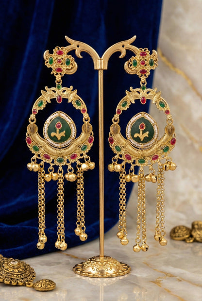 Kashmiri Long  Dangling earrings
