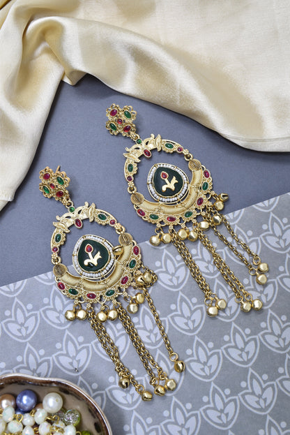 Kashmiri Long  Dangling earrings