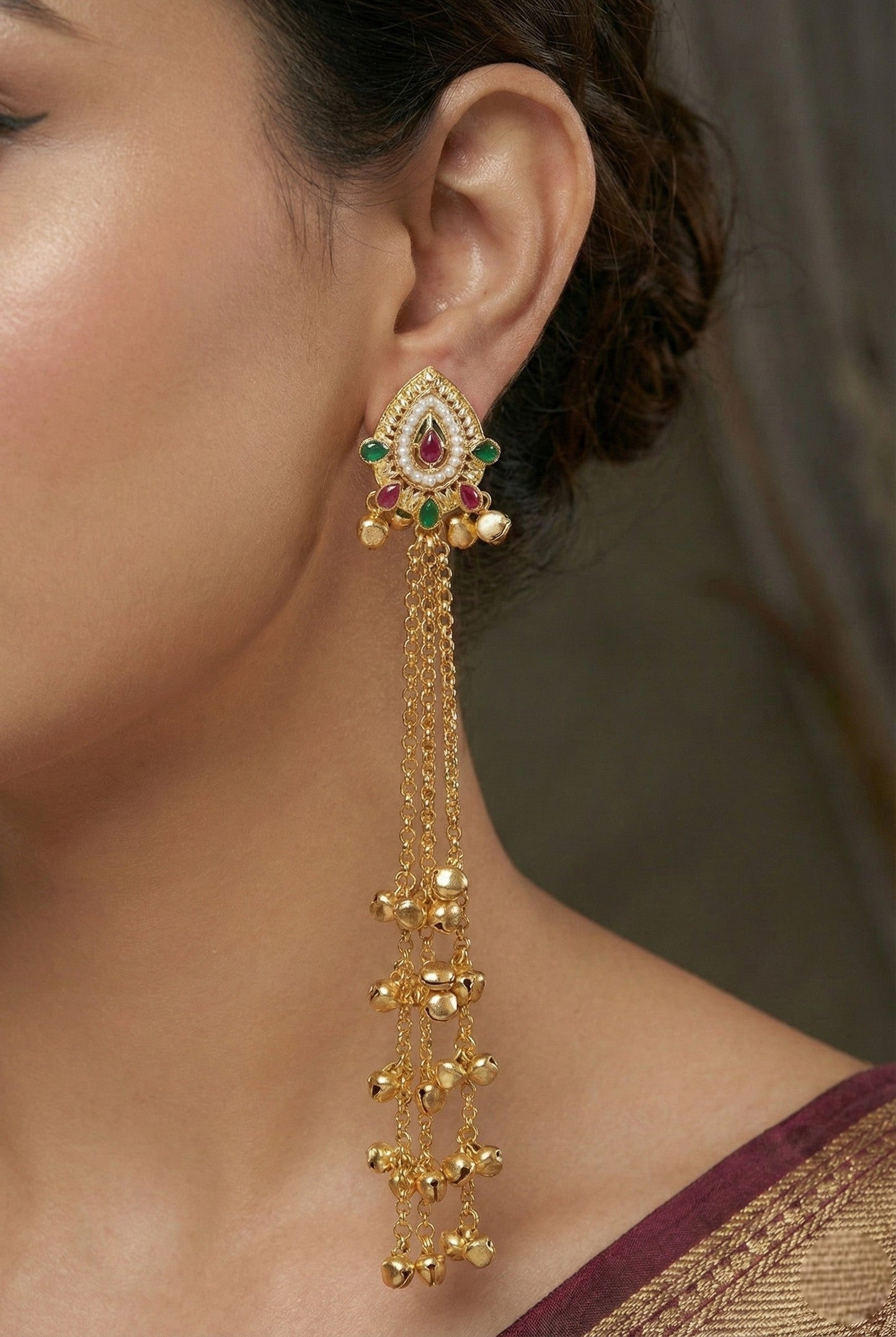 Kashmiri Long  Dangling earrings