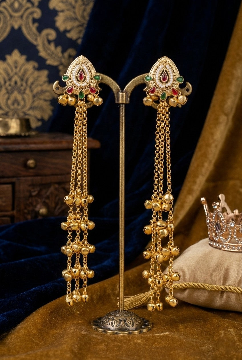 Kashmiri Long  Dangling earrings