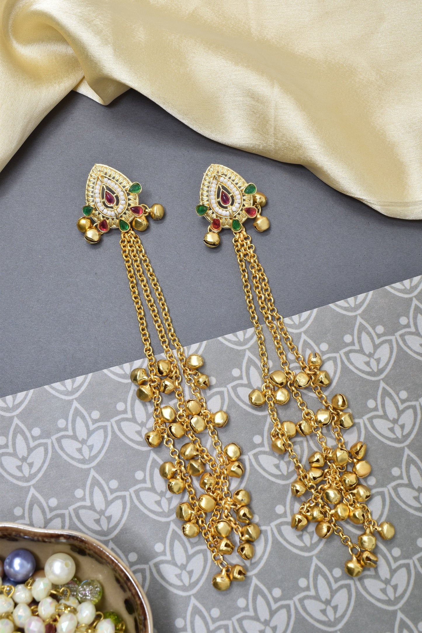 Kashmiri Long  Dangling earrings